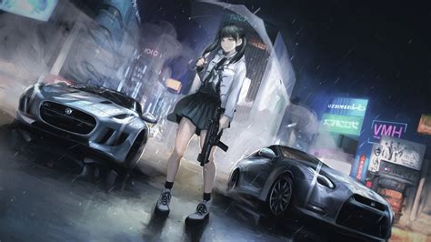 2887008 1920x1080 Anime Girls Women With Guns Original Characters Umbrella Wallpaper  417 Kb