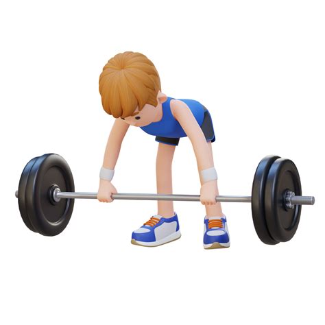 3d sportsman character sculpting back muscles with bent over row workout 25213790 png