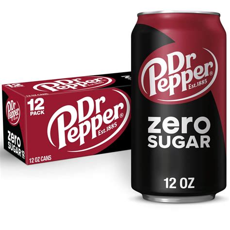 Dr Pepper Zero Sugar Soda 12 Fl Oz Cans 12 Pack