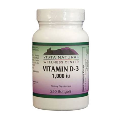 Vista Natural Wellness Vitamin D 3 1000 Iu 250 Softgel Caps Vista