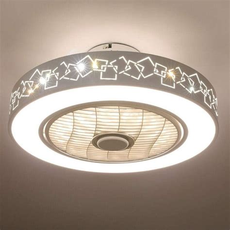 Tfcfl 20 Modern Invisible Ceiling Fan With Light Led Chandelier 3