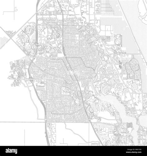 Port St Lucie Florida Usa Bright Outlined Vector Map With Bigger