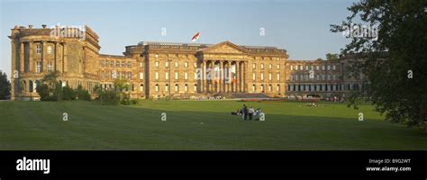 Germany Hesse Kassel Palace Wilhelm Height Palace Park Visitors Dusk