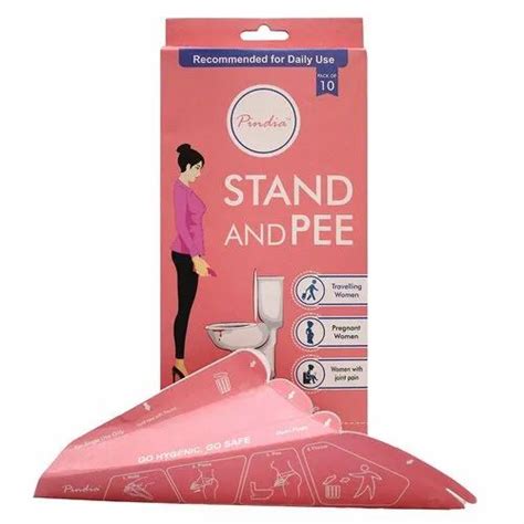 stand and pee female urination device women hygiene biodegradable pee funnel set of 10 at rs