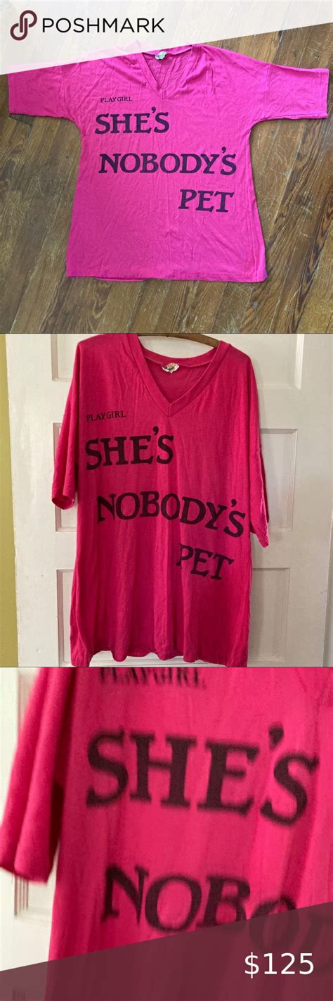 Vintage Playgirl Tee T Shirt Sleep Shirt Hot Pink Sleep Shirt Plus