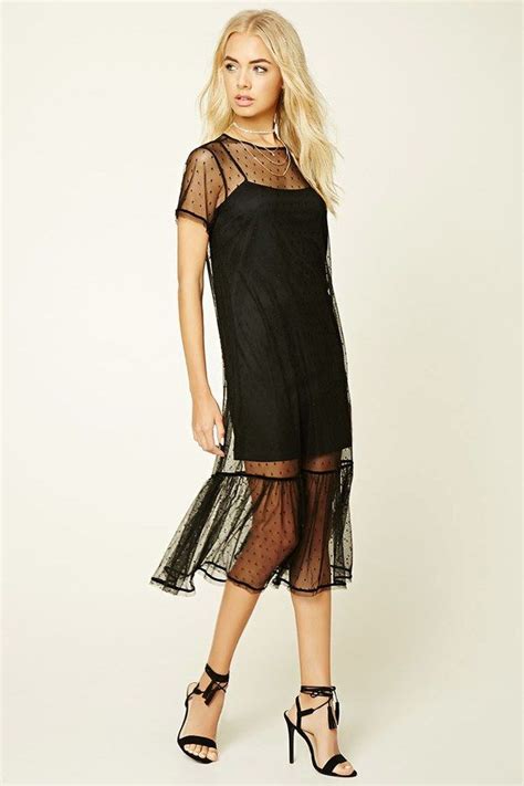 Forever 21 FOREVER 21 Contemporary Mesh Shift Dress Shift Dress