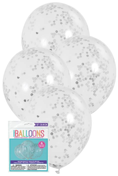 Silver Confetti Balloons 6pc X 30cm Veronicas