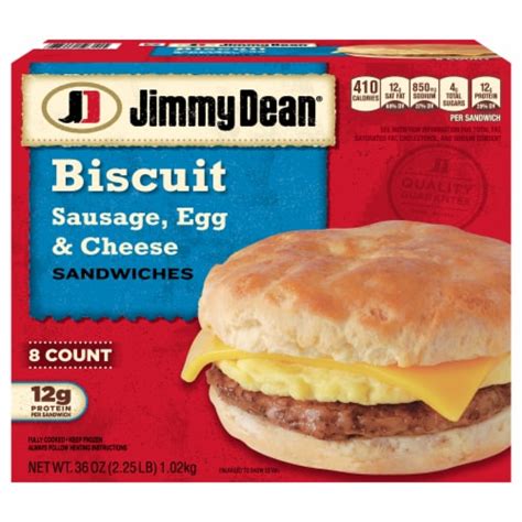 Jimmy Dean Sausage Egg And Cheese Biscuit Frozen Breakfast Sandwiches 8