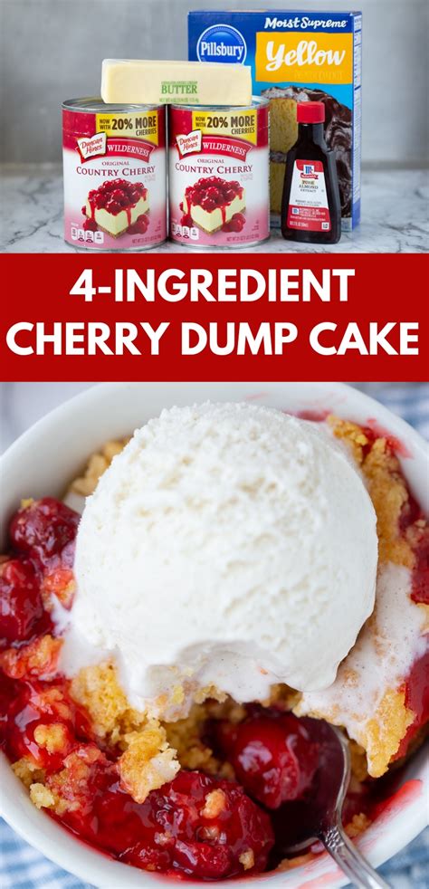 Easy Cherry Dump Cake 4 Ingredients Your Cup Of Cake