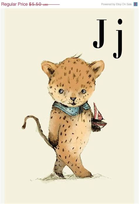 Jaguar Print Nursery Animal Print Safari Nursery Alphabet Etsy