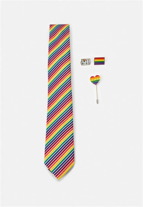 Mode Prix Dégriffé Pier One Pride Rainbow Pins Set Cravate Cravates Et Nœuds Papillon