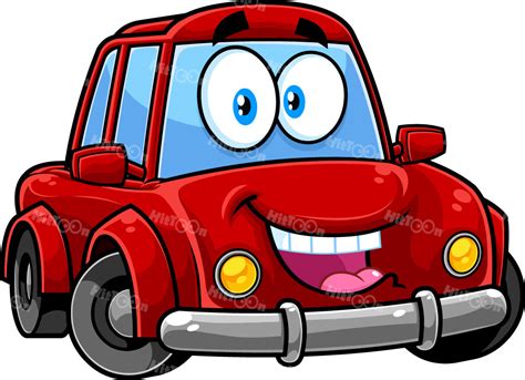 Cute Red Car Cartoon Character On Behance