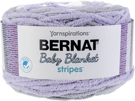 Bernat Baby Blanket Stripes Violets Yarn 2 Pack Of 300g105oz
