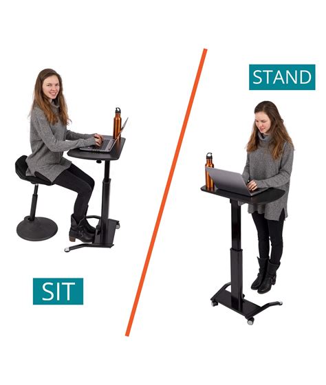 Buy Stand Up Desk Store Pneumatic Adjustable Height Tilting Laptop