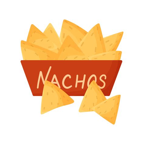 Plate Of Nachos Vector Illustration Tortilla Chips Cartoon