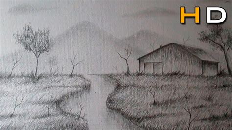 How To Draw A Landscape With Pencil Step By Step For Beginners