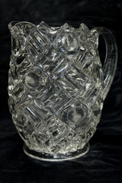 Apg Antique Crystal Clear Glass Water Pitcher Richmond Buttons And Bars Pattern Fostoria Ohio