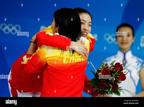 Wu Minxia Facing Camera Of China Congratulates Her Compatriot Guo