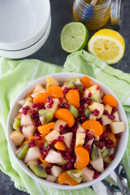 Winter Fruit Salad Recipe With Honey Lemon Lime Dressing