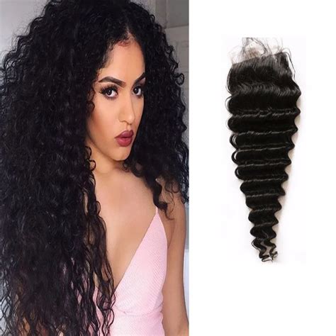 8a Virgin Hair Brazilian Deep Wave Closure 35x4 Lace Closure Free Shipping Free Part Or Middle