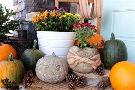 Concrete Pumpkin Craft DIY Tutorial - Fox Hollow Cottage
