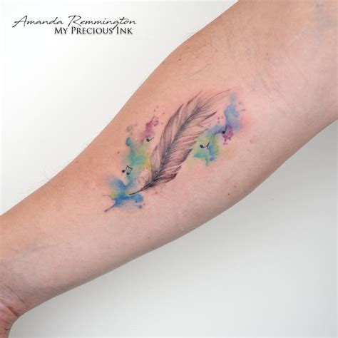 Freehand Watercolor Feather Tattoo By Mentjuh On Deviantart