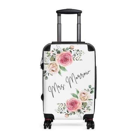 Wedding Personalized Luggage Custom Bride Suitcase Floral Etsy