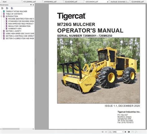 Tigercat Mulcher M G M M Operator Service Manual