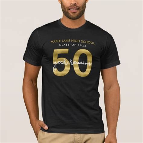 Elegant Faux Gold 50 Year Class Reunion T Shirt Shirts