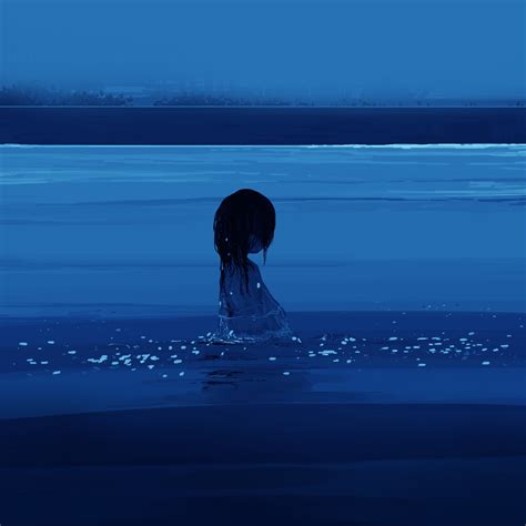 2048x2048 Girl In Water Anime Ipad Air Wallpaper Hd Anime 4k