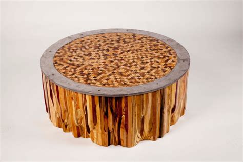 What is the best finish for a coffee table. Hand Made Mixed Wood Mosaic End Grain Top Coffee Table by Fast Industries LLC | CustomMade.com