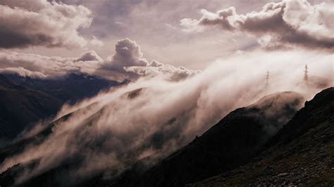 Time Lapse Fog Raising Beautiful Mountain Stock Footage Sbv 306543286