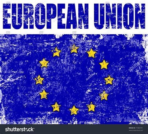 European Union Grunge Flag Vector Illustration 71984791 Shutterstock