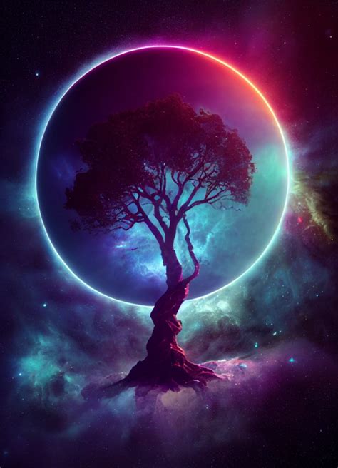 Yggdrasil World Tree In A Galactic Nebula Realistic Midjourney