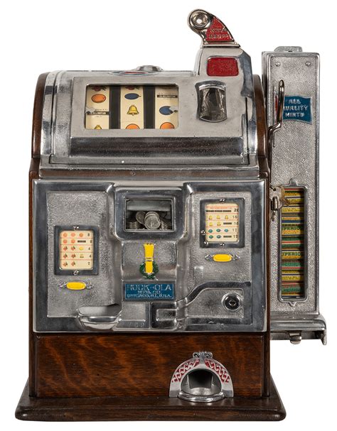 Lot Detail Od Jennings Rock Ola Five Cent Slot Machine With Mint