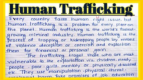 Human Trafficking Essay In English L Human Trafficking Paragraf Essay In English L Human