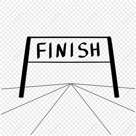 Black And White Banner Finish Line Cliparttrackupright Png