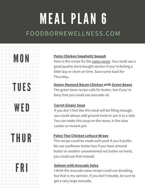 Paleo Recipes For Dinner Free Weeknight Meal Plan 6 — Foodborne Wellness