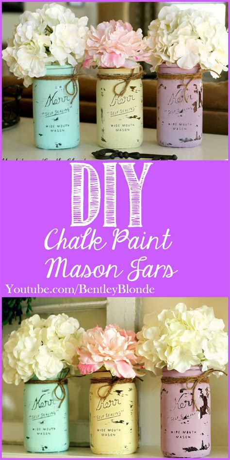Diy Chalk Paint Mason Jars For Spring Diy Vase Centerpiece Craft