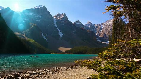 Solve Canoe On Moraine Lake In Banff National Park Alberta Canada