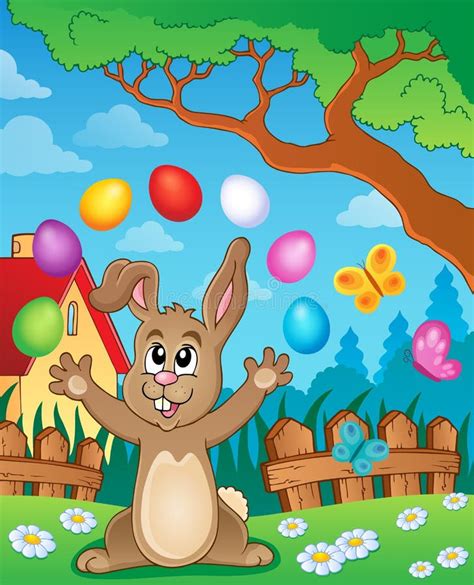 Young Bunny With Easter Eggs Theme 5 Stock Vector Illustration Of