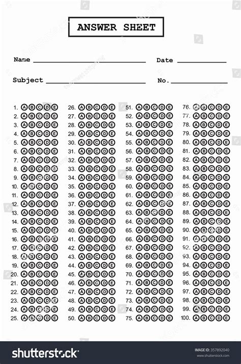 30 Multiple Choice Answer Sheet Example Document Template