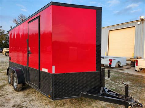 Must Go 2022 Diamond Cargo 7x14 Tandem Axle Red Blackout Enclosed