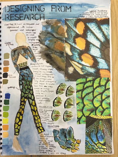 Designing From Research Emma Sketchbook Layout Textiles Sketchbook