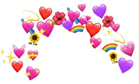Heart Crown Sticker Remixit Emoji Sticker By Psychoticaria