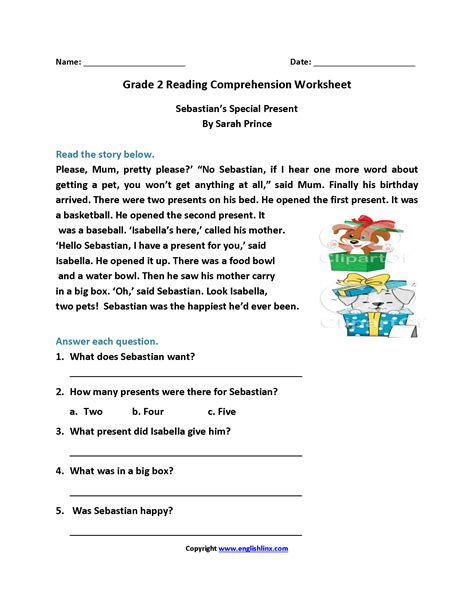 Printable Worksheets 2nd Grade Reading Comprehension For Grade 2 Math