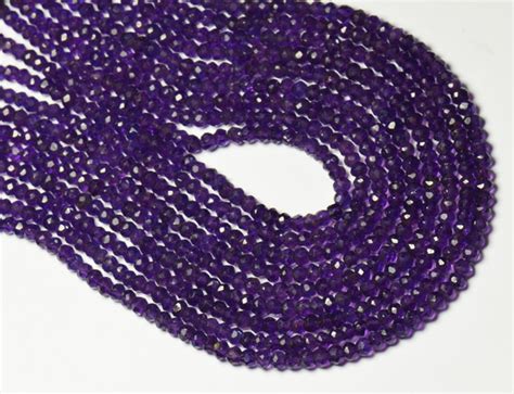 African Amethyst Faceted Beads 4mm 13 Line Aa Grade