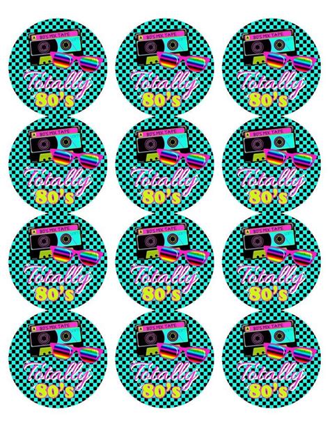 80s Party 80s Stickers 80s Favor Labels Etsy