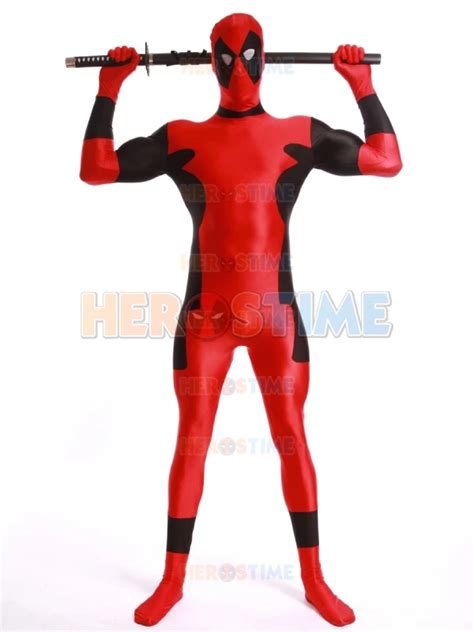 Deadpool Costume Lycra Spandex Halloween Cosplay Deadpool Superhero Costumes Fullbody Zentai