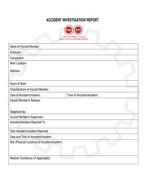 Accident Investigation Report Templates At